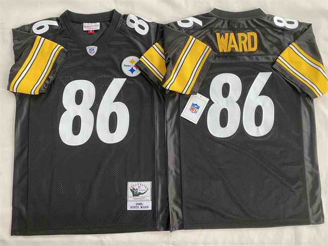 Men's Pittsburgh Steelers #86 Hines Ward Black Stitched Football Jersey